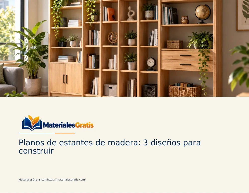 Página 1 del PDF Planos de estantes de madera — 3 diseños para construir