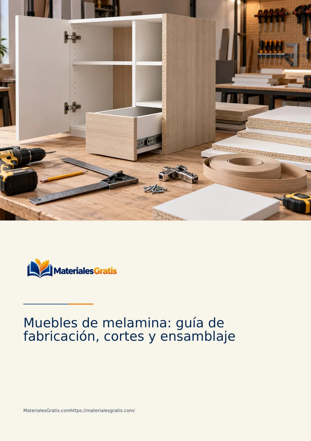 Página 1 del PDF Muebles de melamina — guía de fabricación, cortes y ensamblaje