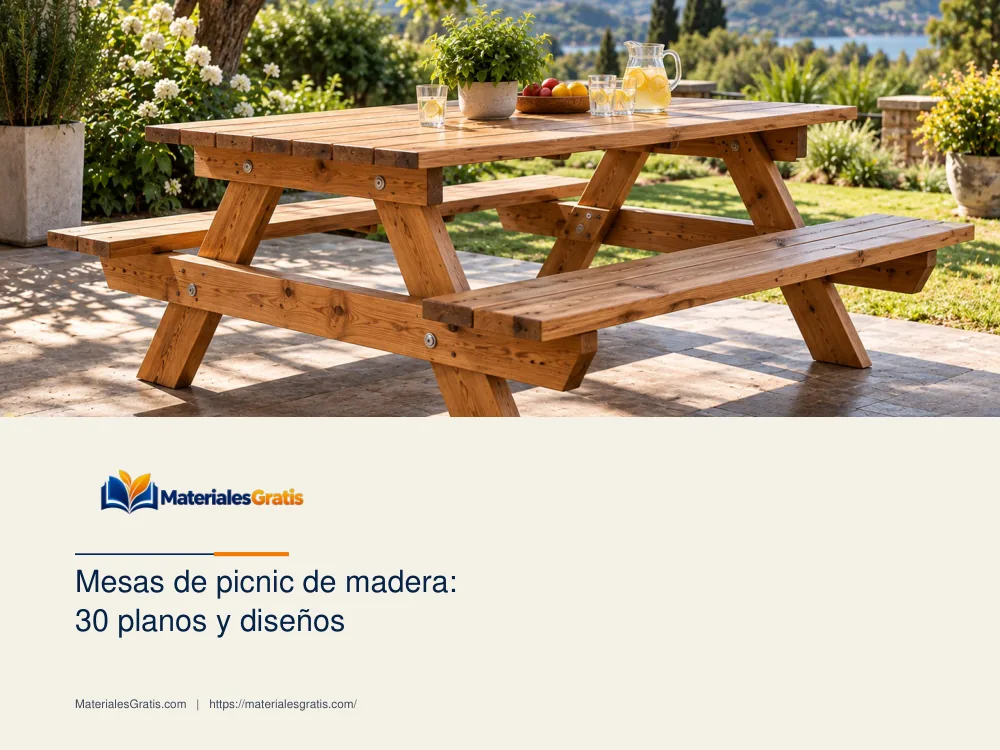 Página 1 del PDF Mesas de picnic de madera: 30 planos y diseños