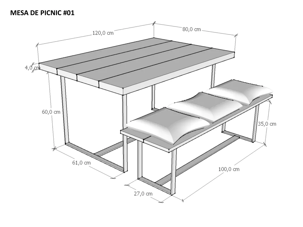 Página 2 del PDF Mesas de picnic de madera: 30 planos y diseños