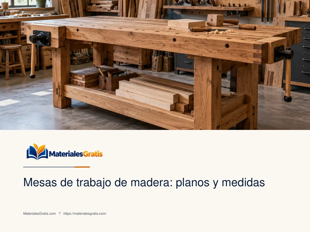 Página 1 del PDF Mesas de trabajo de madera: planos y medidas