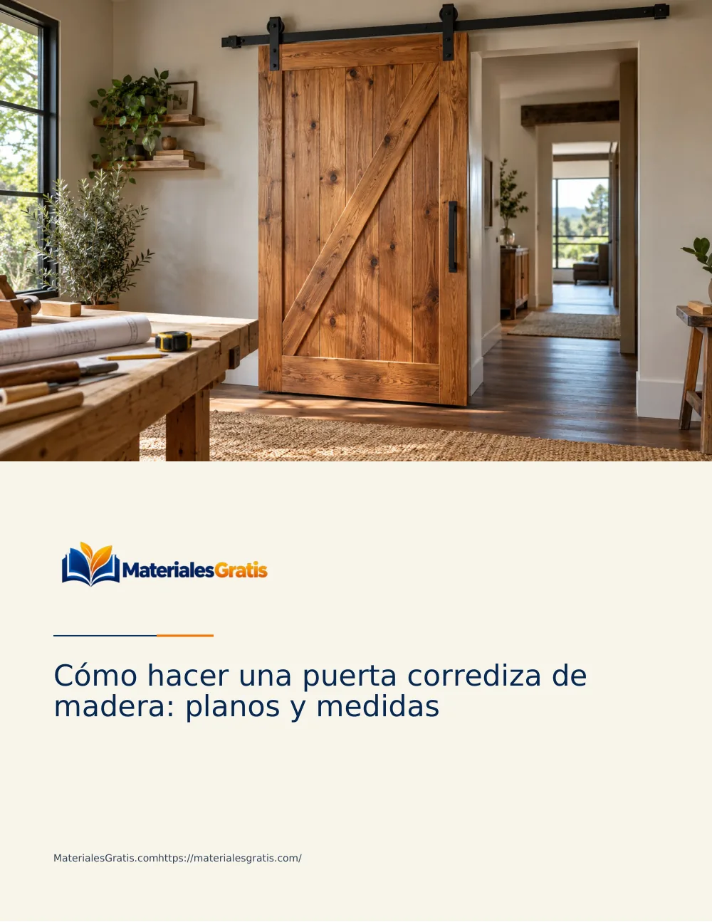 Página 1 del PDF Cómo hacer una puerta corrediza de madera — planos y medidas