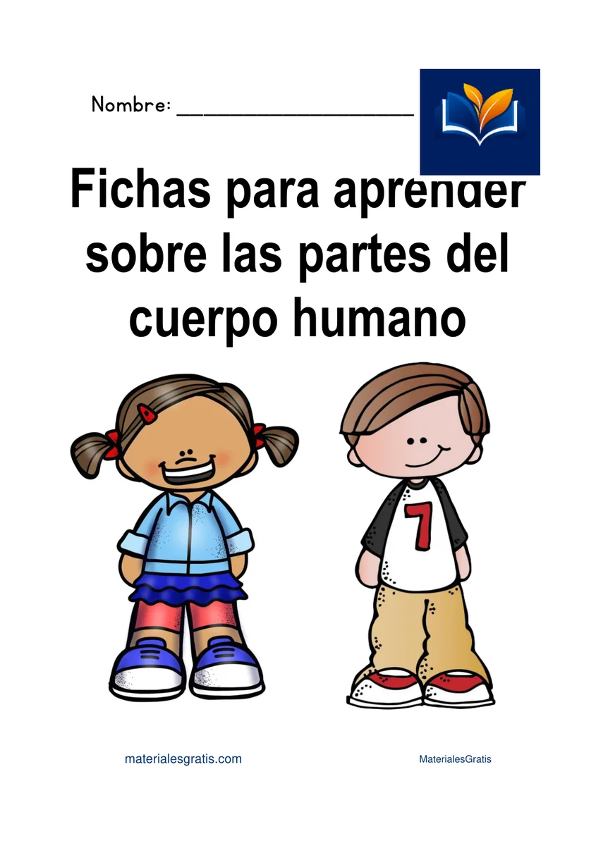 Página 2 del PDF Partes del cuerpo humano para niños: fichas imprimibles