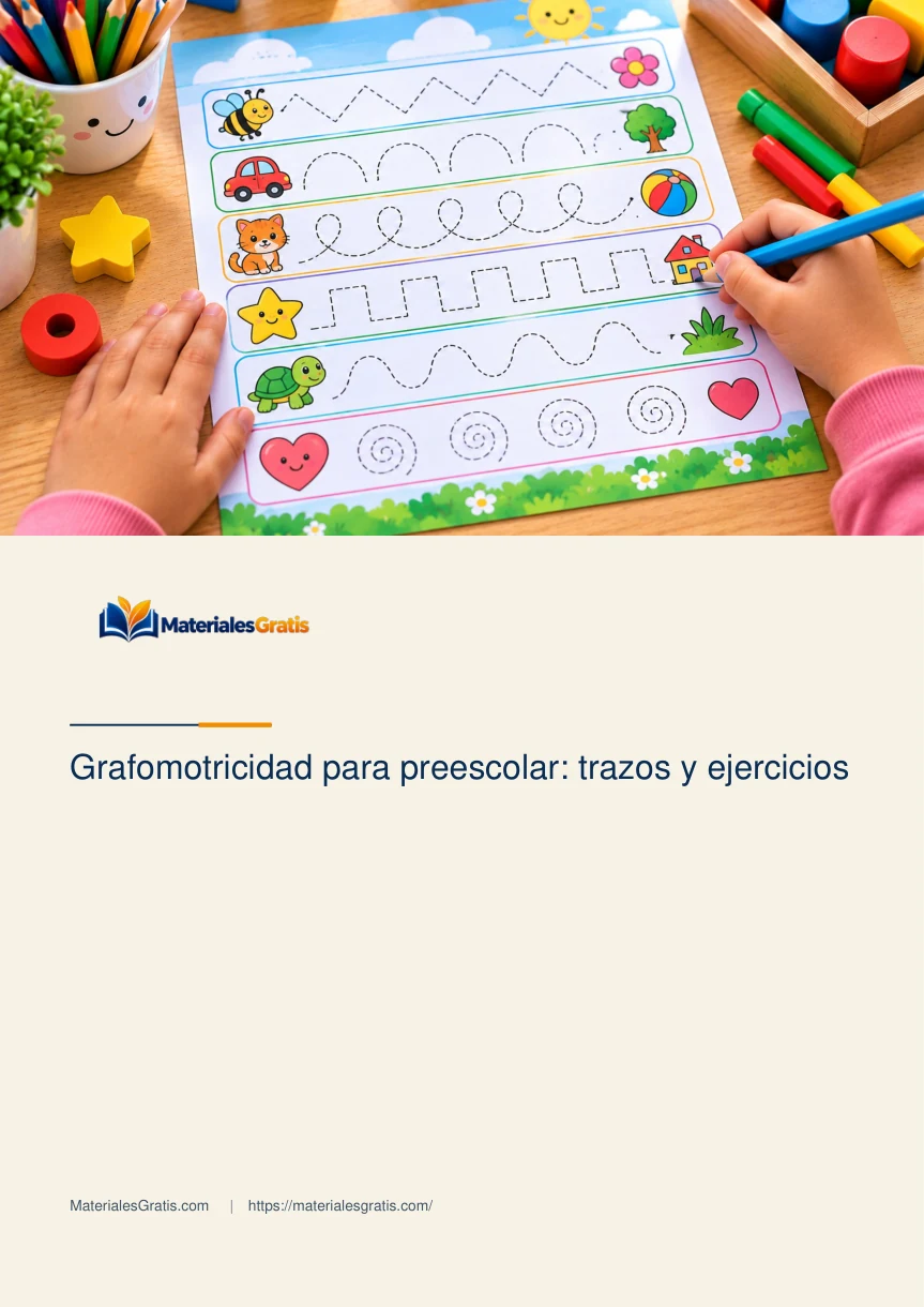 Página 1 del PDF Grafomotricidad para preescolar: trazos y ejercicios