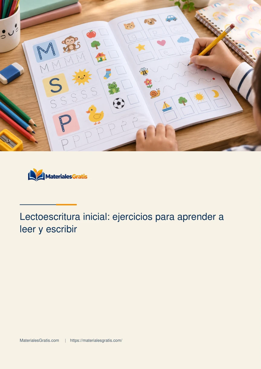 Página 1 del PDF Lectoescritura inicial: ejercicios para aprender a leer y escribir