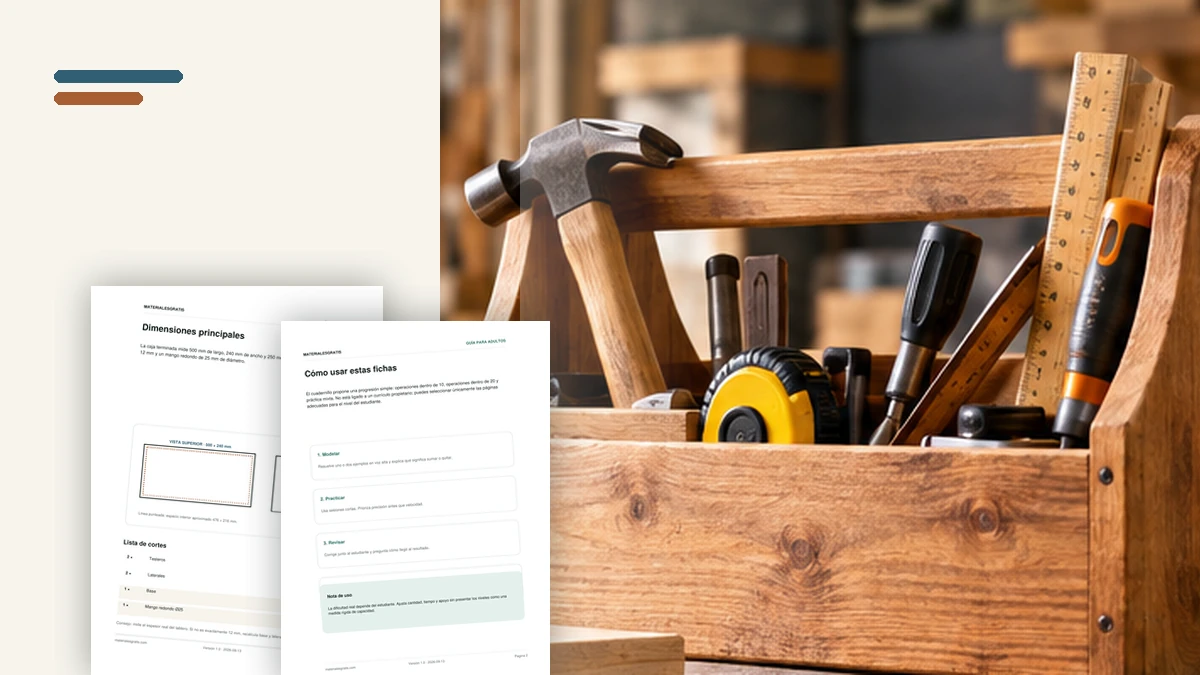 Sistema editorial de MaterialesGratis con una caja de herramientas real y recursos imprimibles